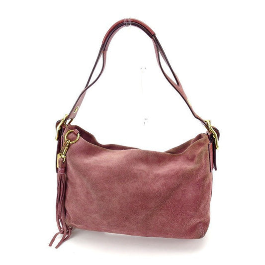 Salvatore Ferragamo Shoulder Bag Purse Purple Gold Authentic