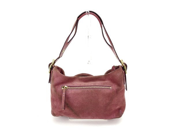 Salvatore Ferragamo Shoulder Bag Purse Purple Gold Authentic
