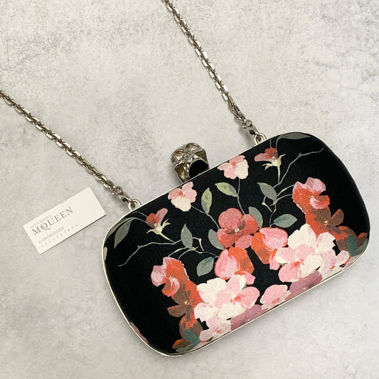 Alexander McQueen Bag Skull Chain Flower convertible Clutch Purse Hand Metal