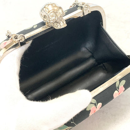 Alexander McQueen Bag Skull Chain Flower convertible Clutch Purse Hand Metal