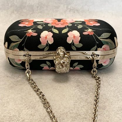 Alexander McQueen Bag Skull Chain Flower convertible Clutch Purse Hand Metal