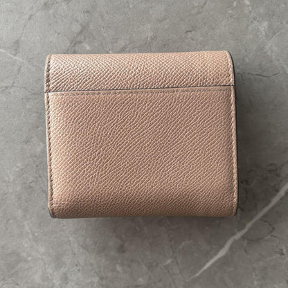 Christian Dior Tri-fold Wallet Compact Purse Saddle Leather Pink Authentic