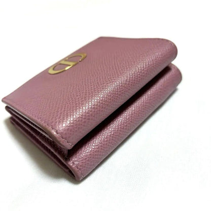 Christian Dior Tri-fold Wallet Compact Purse CD Pink Authentic