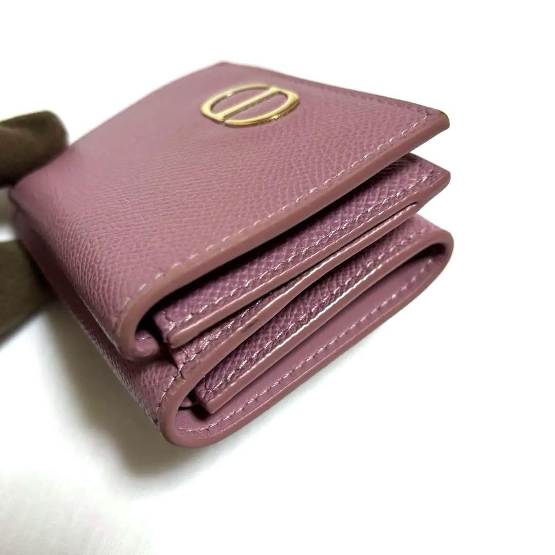 Christian Dior Tri-fold Wallet Compact Purse CD Pink Authentic