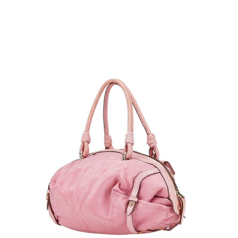 Salvatore Ferragamo handbag Purse Gancini Pink Canvas Leather Women's Authentic