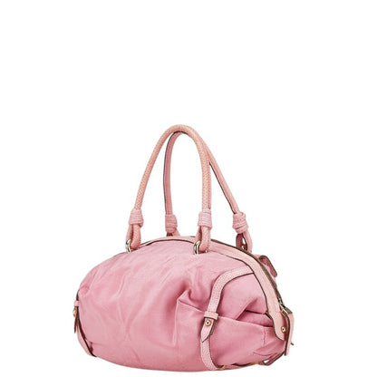Salvatore Ferragamo handbag Purse Gancini Pink Canvas Leather Women's Authentic