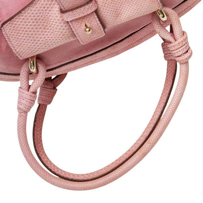 Salvatore Ferragamo handbag Purse Gancini Pink Canvas Leather Women's Authentic