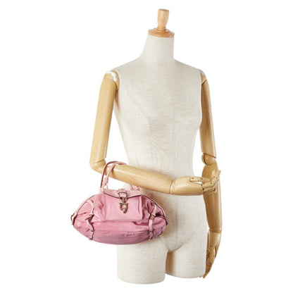 Salvatore Ferragamo handbag Purse Gancini Pink Canvas Leather Women's Authentic