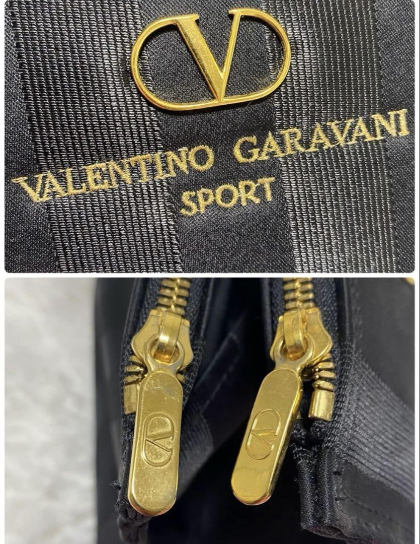 Valentino Garavani Sport Purse Handbag Stripe Logo Tote Bag Auth Used Unisex