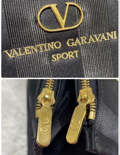 Valentino Garavani Sport Purse Handbag Stripe Logo Tote Bag Auth Used Unisex