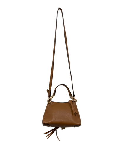 Chloe Suede Mini Shoulder Bag JOAN MINI brown gold leather Women's Used Auth