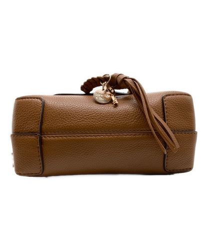Chloe Suede Mini Shoulder Bag JOAN MINI brown gold leather Women's Used Auth