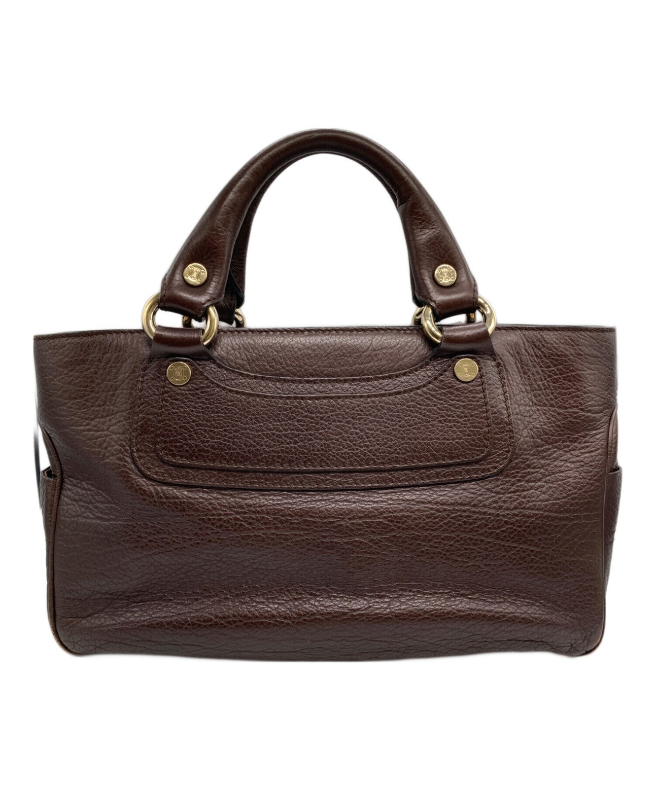 CELINE Hand Bag Tote Purse Brown Authentic