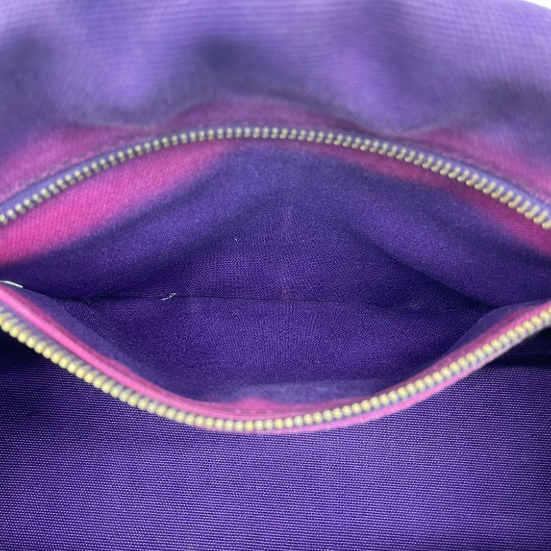 PRADA Hand Bag Tote Purse Canapa Canvas Purple Authentic
