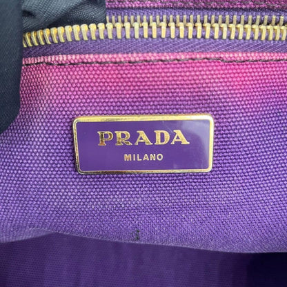 PRADA Hand Bag Tote Purse Canapa Canvas Purple Authentic