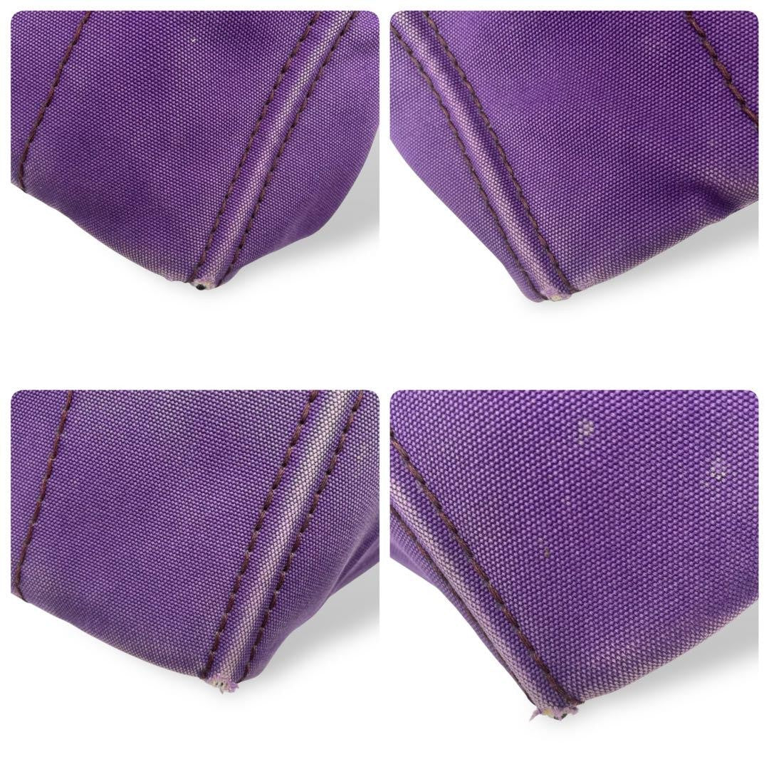 PRADA Hand Bag Tote Purse Canapa Canvas Purple Authentic
