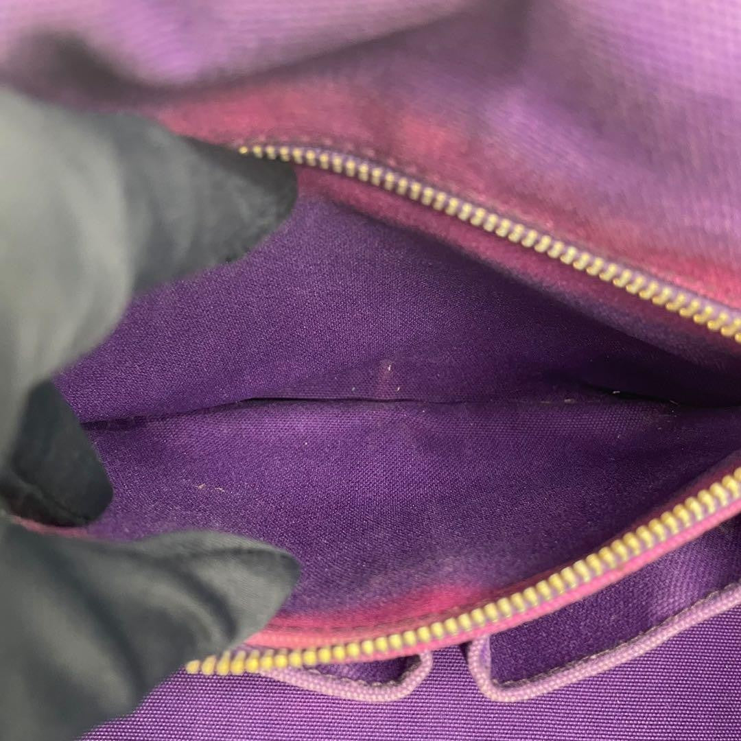 PRADA Hand Bag Tote Purse Canapa Canvas Purple Authentic