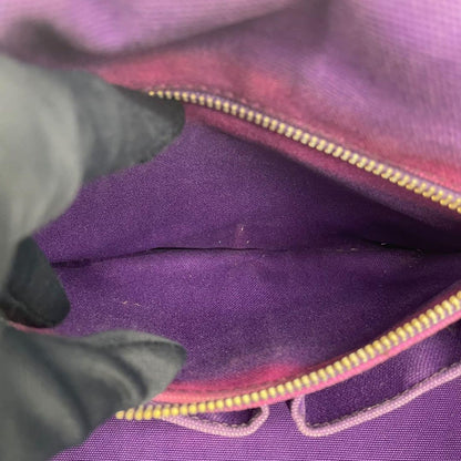 PRADA Hand Bag Tote Purse Canapa Canvas Purple Authentic