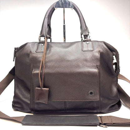 Montblanc Business Bag 2way Leather Dark Brown Authentic