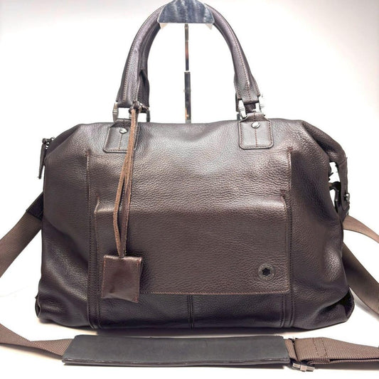 Montblanc Business Bag 2way Leather Dark Brown Authentic