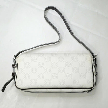 LOEWE One Shoulder Bag Purse Hand White Anagram PVC Used Unisex Authentic