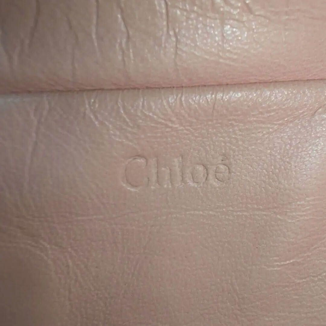 Chloe Elsie Shoulder Bag Chain Purse Leather Beige Gold Women's Authentic Used