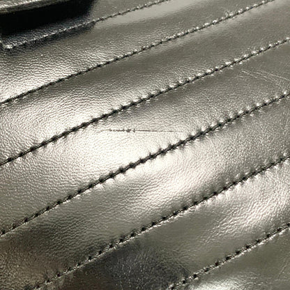 Saint Laurent YSL Logo Clutch Bag Cassandra Purse Handbag Leather Black Auth