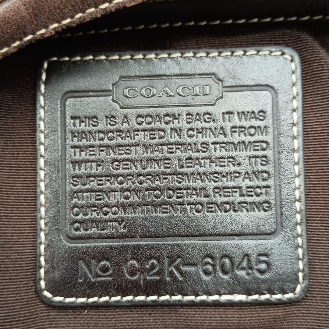 COACH Shoulder Bag Purse Signature Canvas Leather Red Authentic