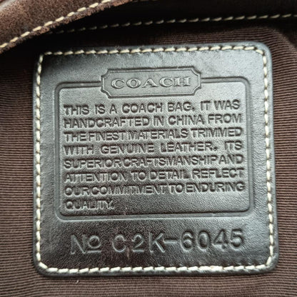 COACH Shoulder Bag Purse Signature Canvas Leather Red Authentic