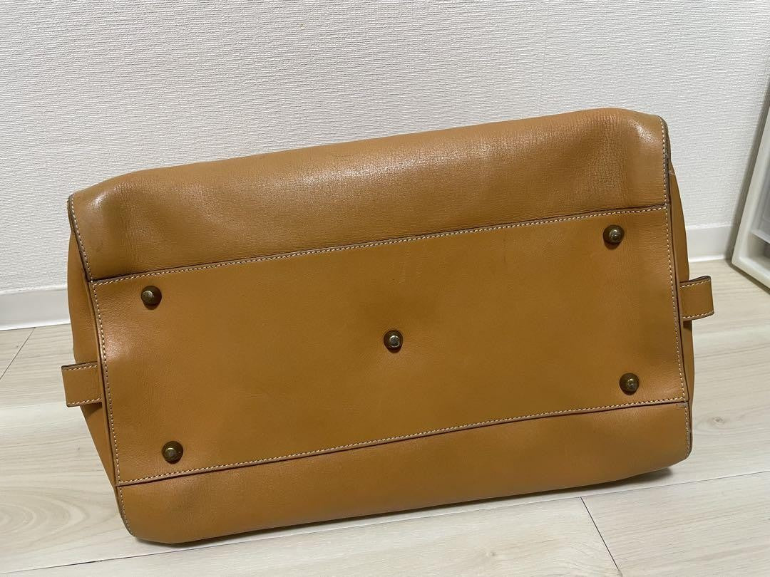 Chloe Hand Bag Tote Purse Mini Boston Bag Leather Camel Authentic
