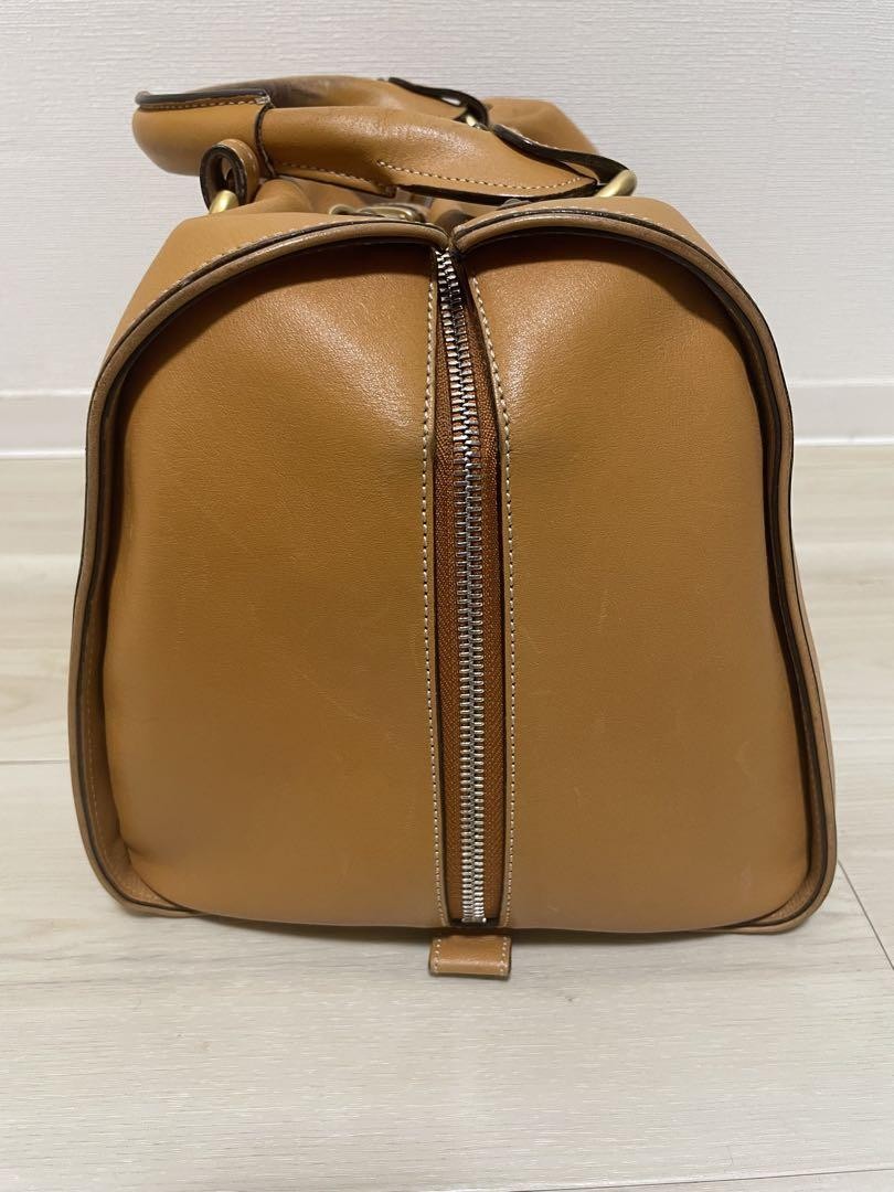 Chloe Hand Bag Tote Purse Mini Boston Bag Leather Camel Authentic