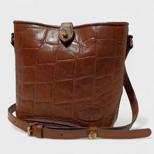 MULBERRY Shoulder Bag Purse Brown Leather Authentic