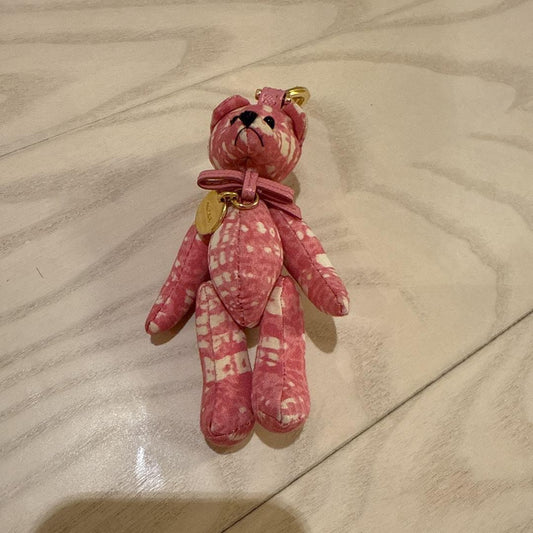 PRADA Key Ring Keychain Bag Charm Bear Pink Authentic