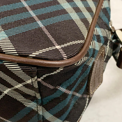 BURBERRY BLUE LABEL Shoulder Bag Nova Check Purse Canvas Brown Crossbody Auth