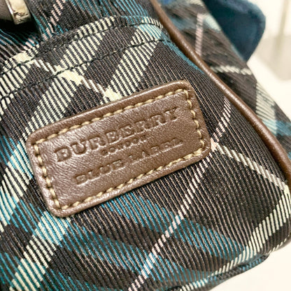 BURBERRY BLUE LABEL Shoulder Bag Nova Check Purse Canvas Brown Crossbody Auth