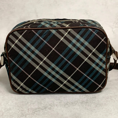 BURBERRY BLUE LABEL Shoulder Bag Nova Check Purse Canvas Brown Crossbody Auth