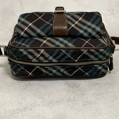 BURBERRY BLUE LABEL Shoulder Bag Nova Check Purse Canvas Brown Crossbody Auth