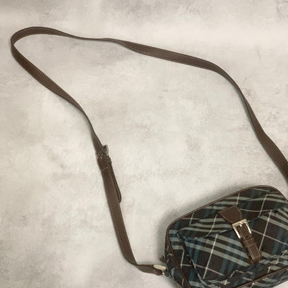 BURBERRY BLUE LABEL Shoulder Bag Nova Check Purse Canvas Brown Crossbody Auth