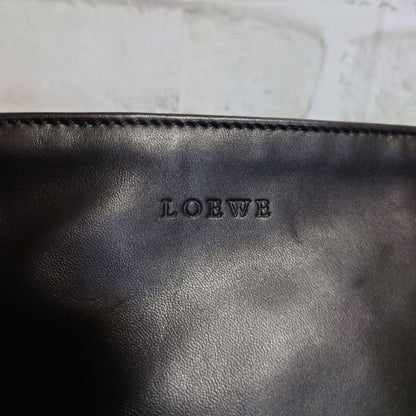 LOEWE Clutch Bag Second Bag Leather Black Authentic