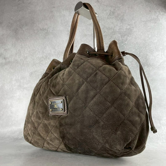 BURBERRY BLUE LABEL Hand Bag Tote Purse Brown Authentic