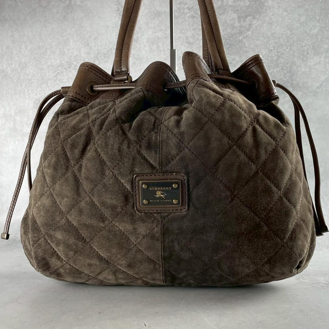 BURBERRY BLUE LABEL Hand Bag Tote Purse Brown Authentic