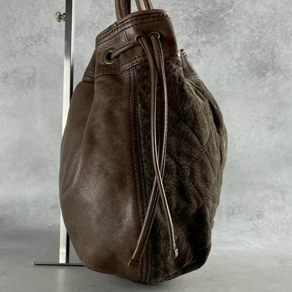BURBERRY BLUE LABEL Hand Bag Tote Purse Brown Authentic