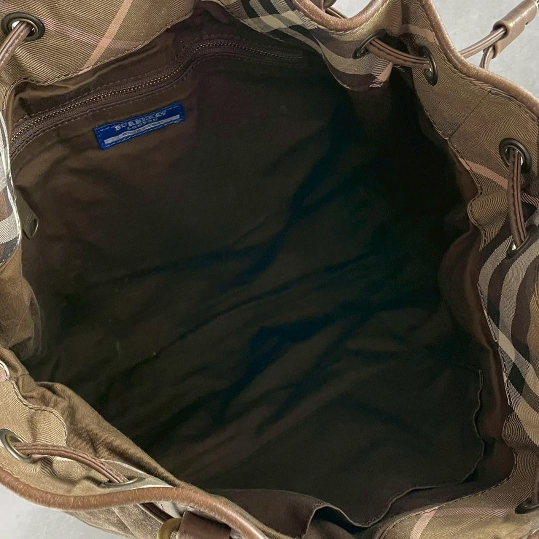 BURBERRY BLUE LABEL Hand Bag Tote Purse Brown Authentic