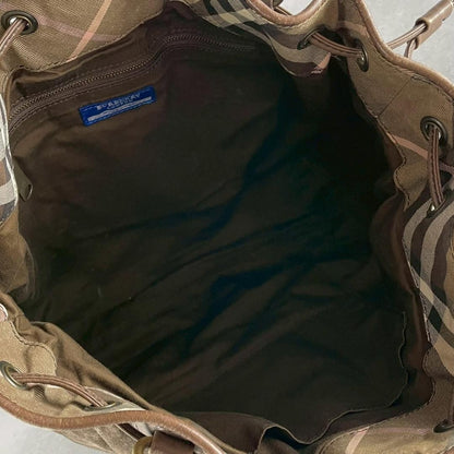 BURBERRY BLUE LABEL Hand Bag Tote Purse Brown Authentic