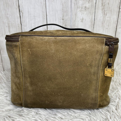 LOEWE Hand Bag Tote Purse Vanity Bag Anagram Suede Brown Authentic