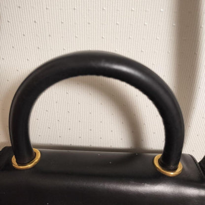 Salvatore Ferragamo Hand Shoulder Bag Tote Purse Leather Black Authentic