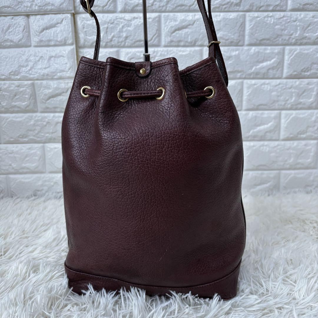 BURBERRY Shoulder Bag Purse Nova Check Leather Dark Brown Authentic