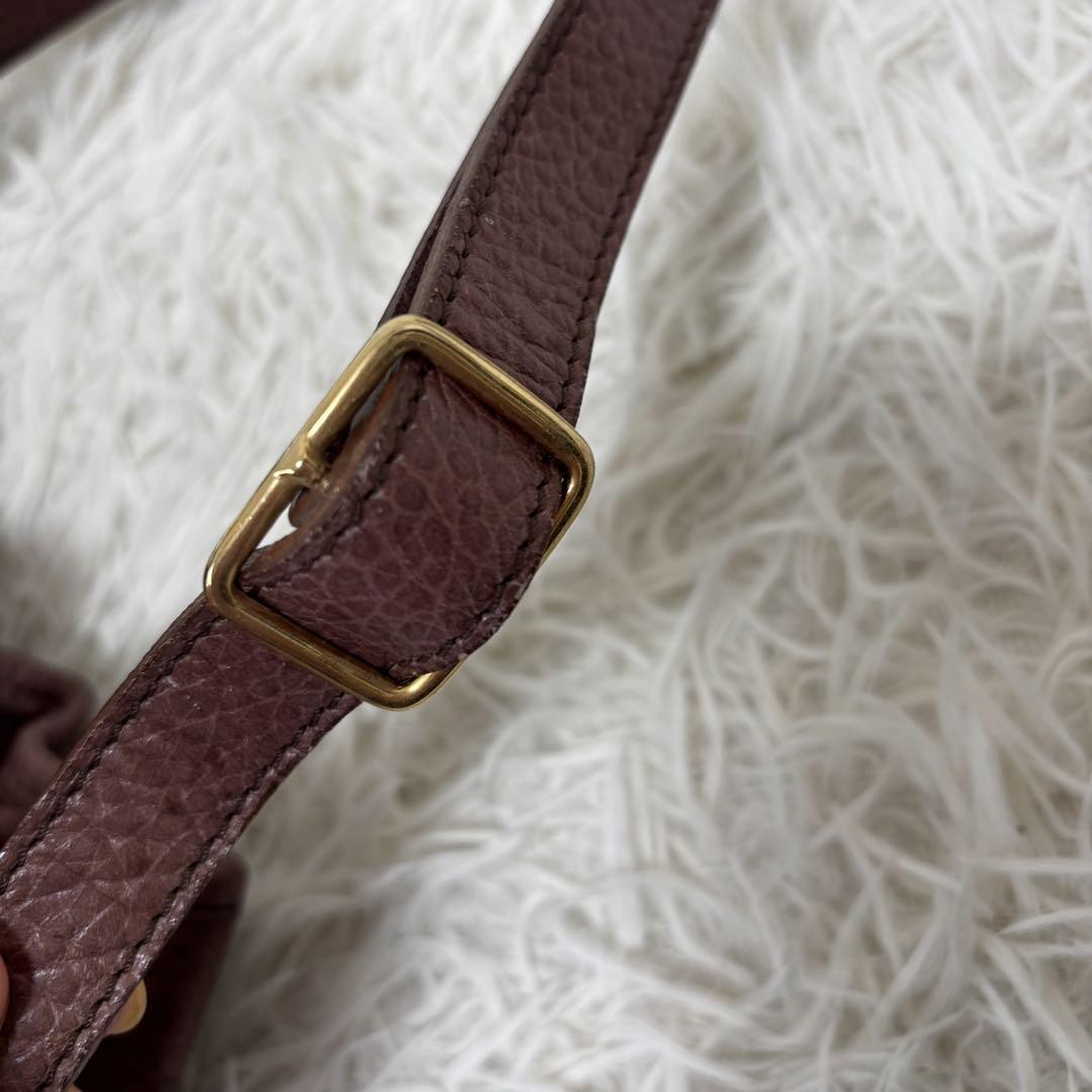 BURBERRY Shoulder Bag Purse Nova Check Leather Dark Brown Authentic