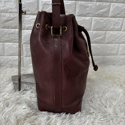 BURBERRY Shoulder Bag Purse Nova Check Leather Dark Brown Authentic