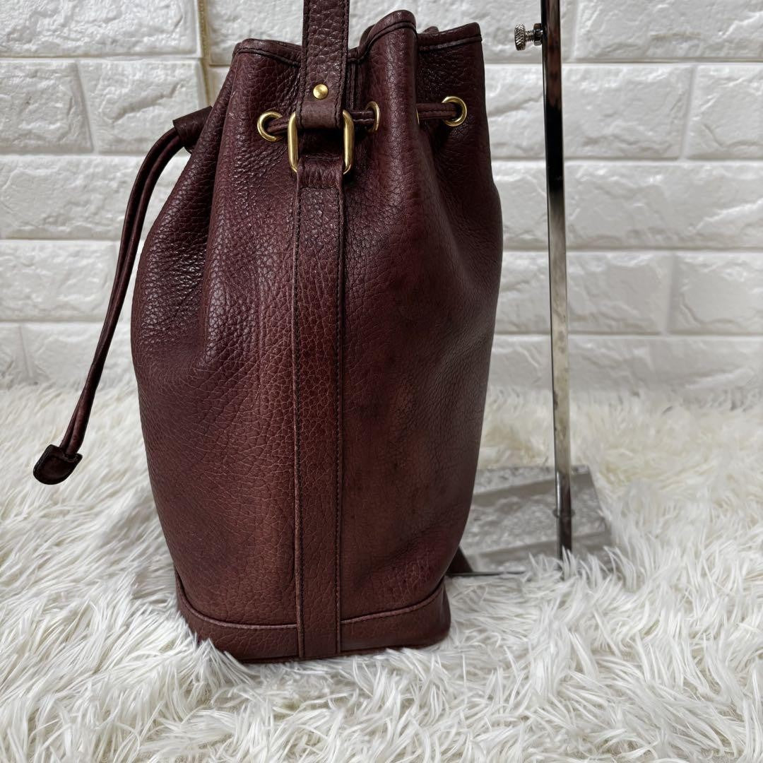 BURBERRY Shoulder Bag Purse Nova Check Leather Dark Brown Authentic